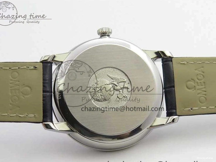 1218 Timeless De Ville Prestige Real PR SS ZF 1:1 Best Edition Gray Dial Blue Markers on Blue Leather Strap MIYOTA 7936